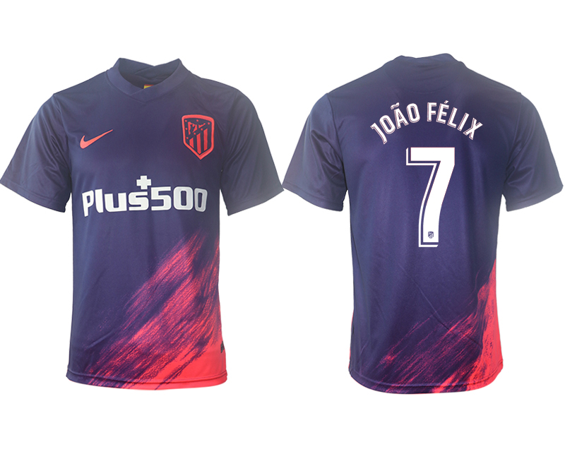 Cheap Men 2021-2022 Club Atletico Madrid away aaa version purple 7 Soccer Jersey